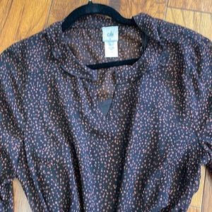 CAbi Black and Pink Patterned Dress